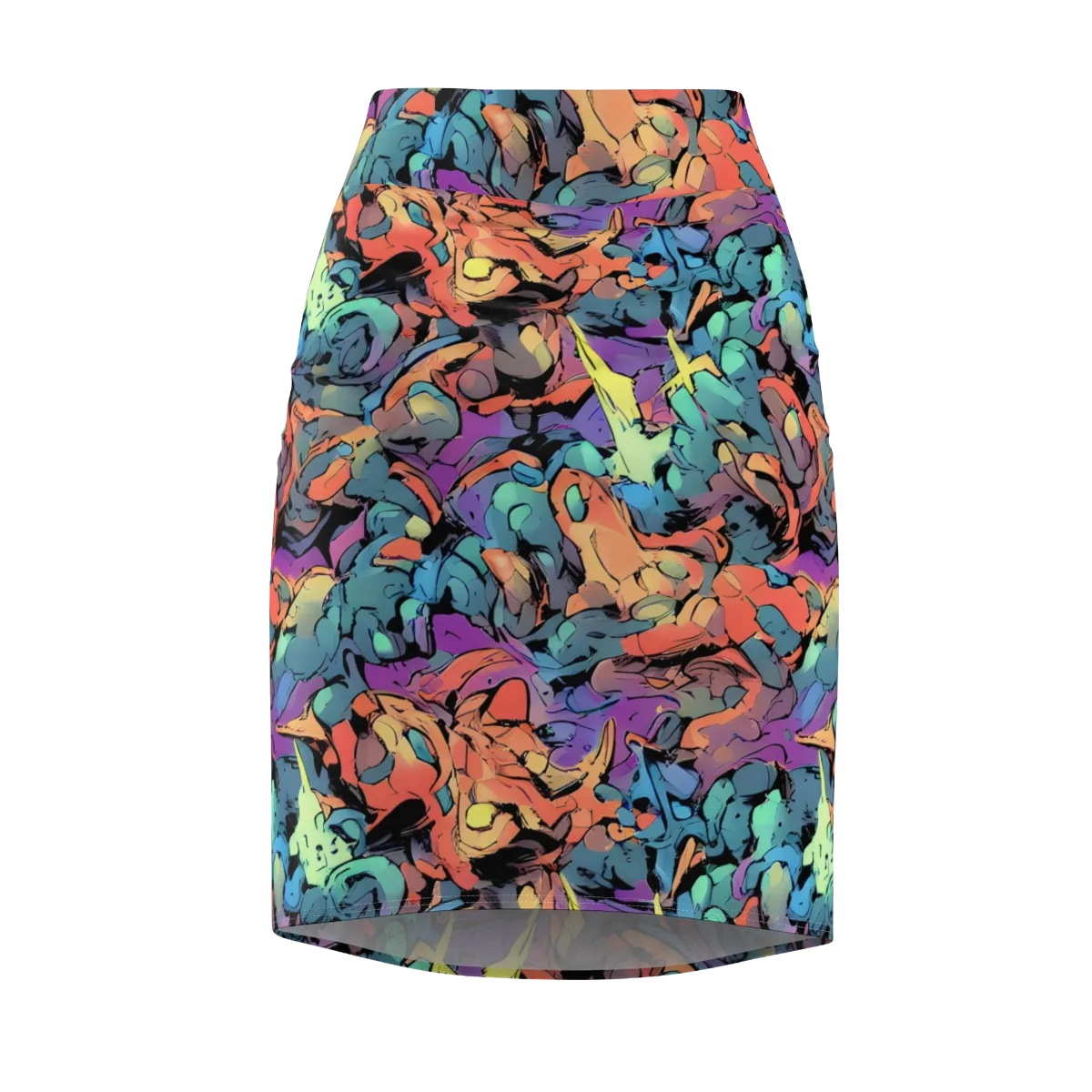 Prismatic Crush on Pencil Skirt — Front