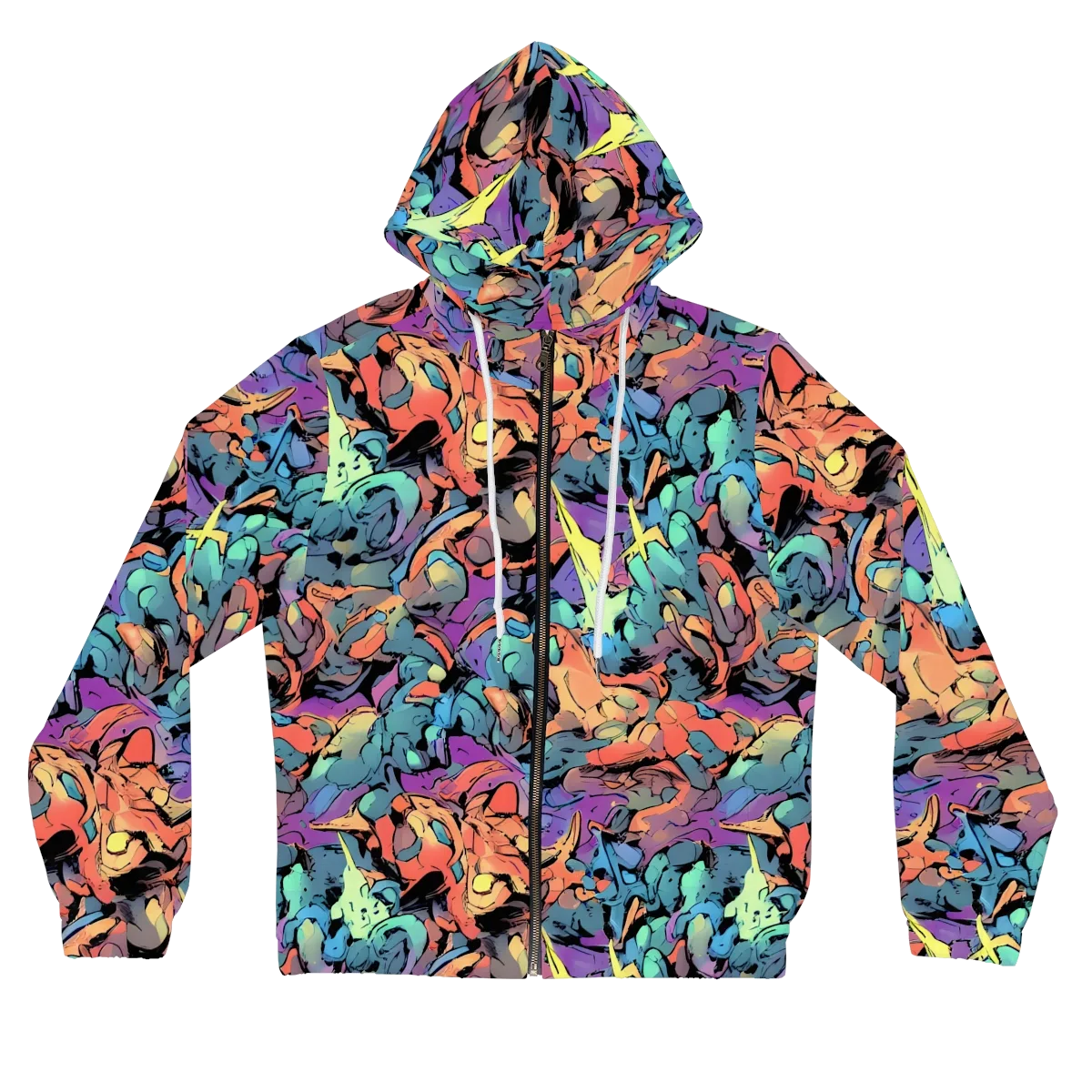 Prismatic Crush on Women's Full-Zip Hoodie — Front