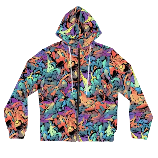 Prismatic Crush on a Women's Full-Zip Hoodie