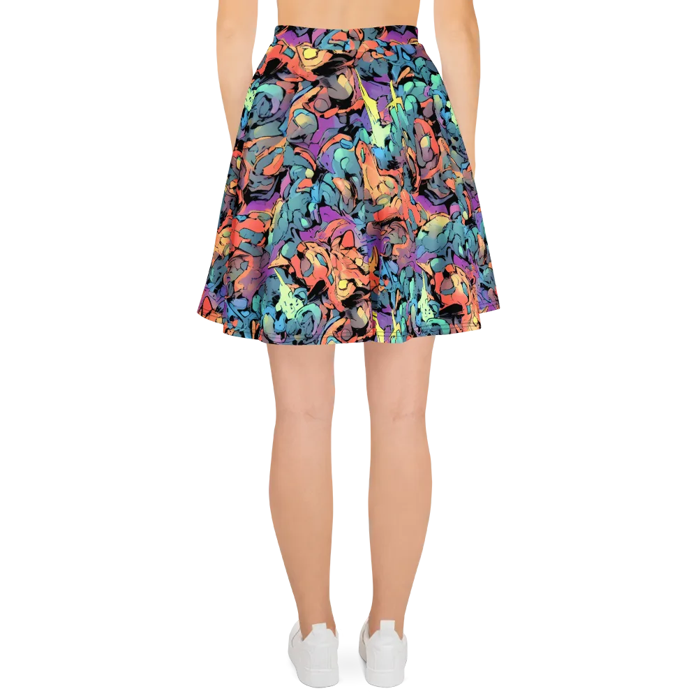 Prismatic Crush on Skater Skirt — Back