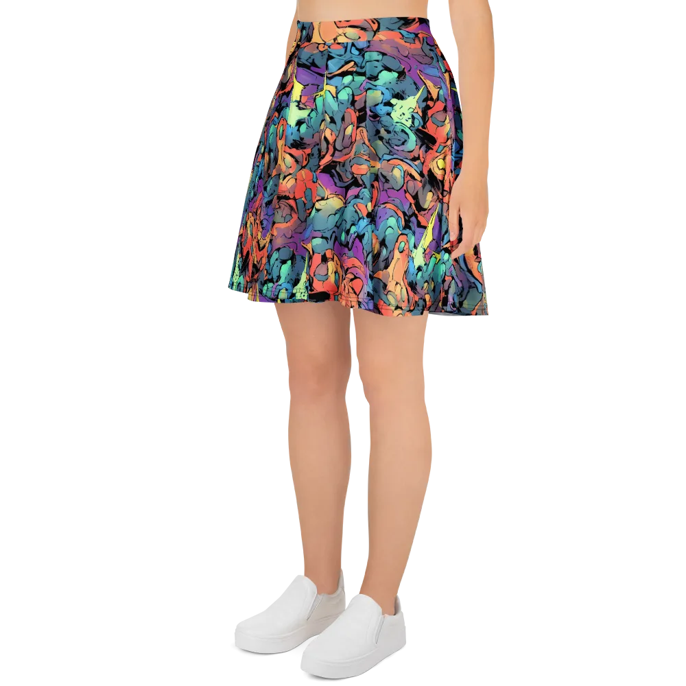 Prismatic Crush on Skater Skirt — Left