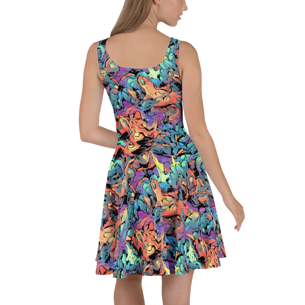 Prismatic Crush on Skater Dress — Back