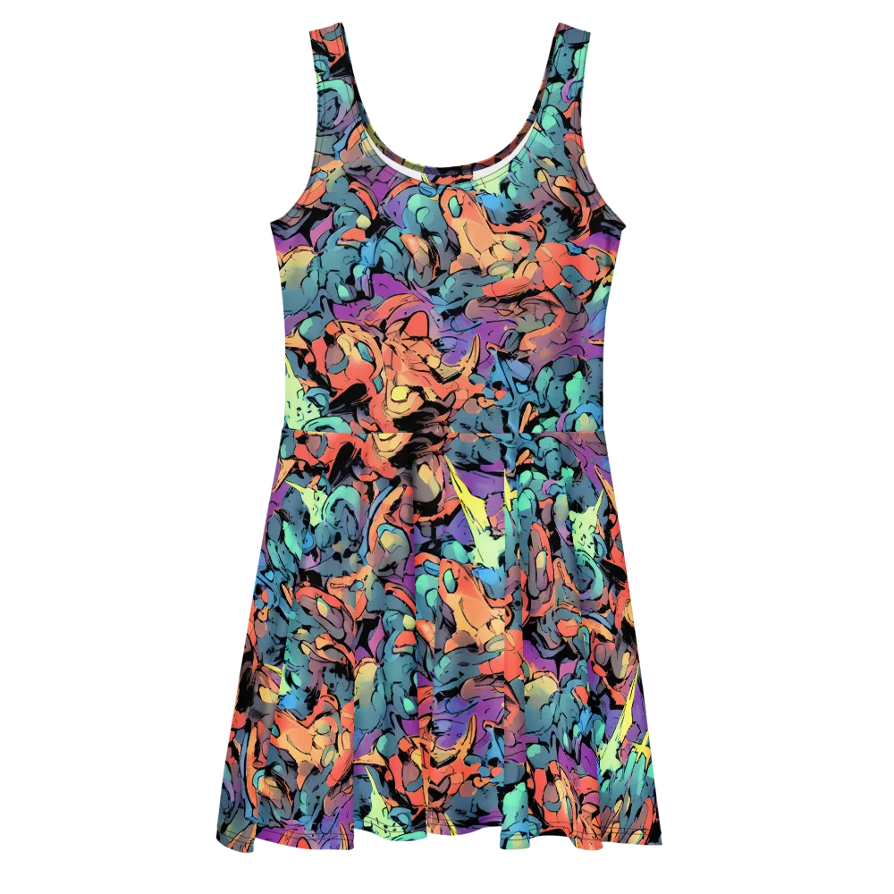 Prismatic Crush on Skater Dress — Front