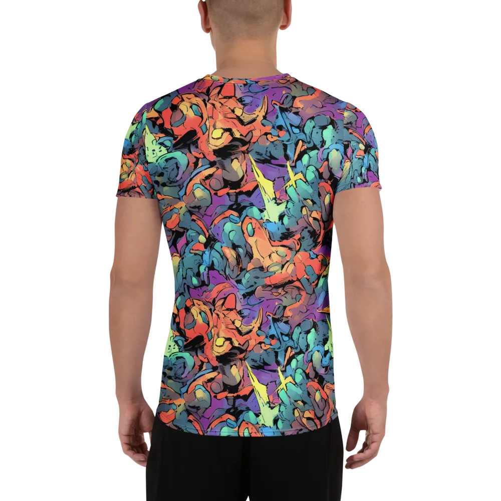 Prismatic Crush on Men's Athletic T-Shirt — Back