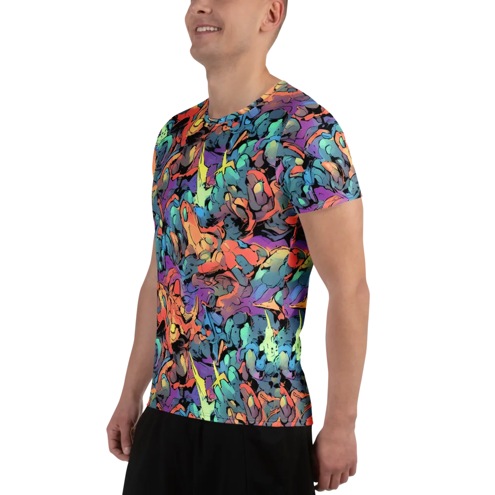 Prismatic Crush on Men's Athletic T-Shirt — Left