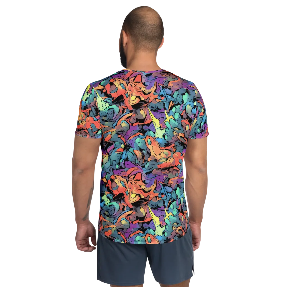 Prismatic Crush on Men's Athletic T-Shirt — Back