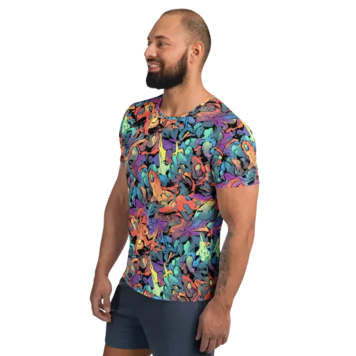 Prismatic Crush on a Men's Athletic T-Shirt