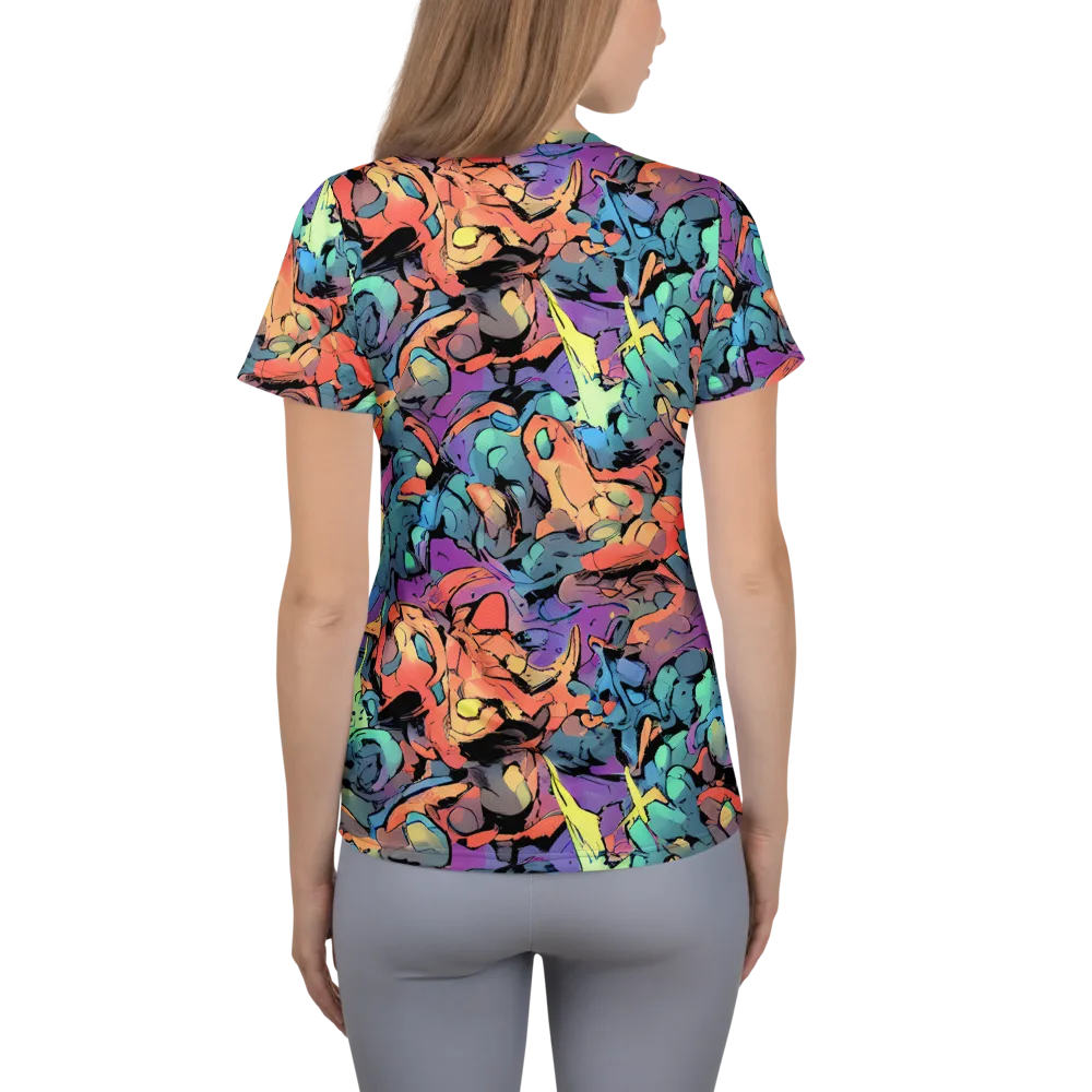 Prismatic Crush on Women's Athletic T-Shirt — Back