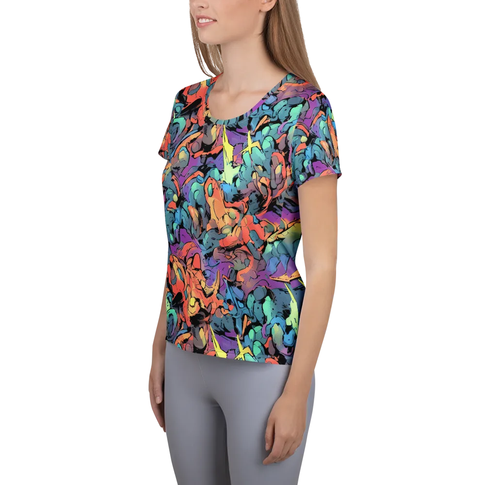 Prismatic Crush on Women's Athletic T-Shirt — Left