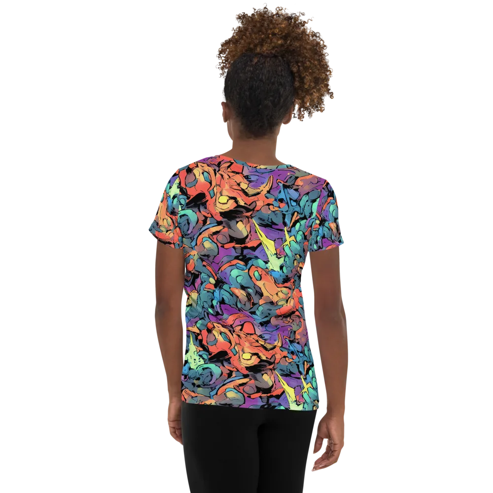 Prismatic Crush on Women's Athletic T-Shirt — Back
