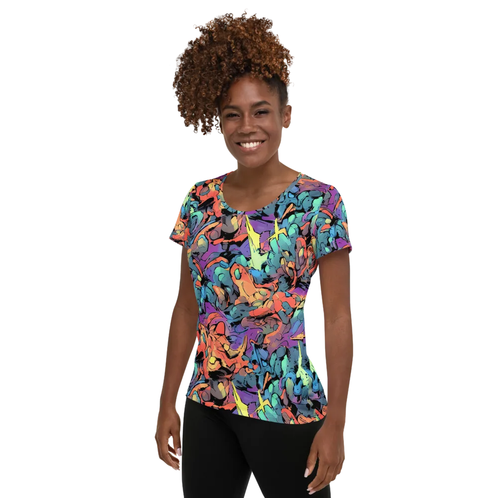 Prismatic Crush on Women's Athletic T-Shirt — Left