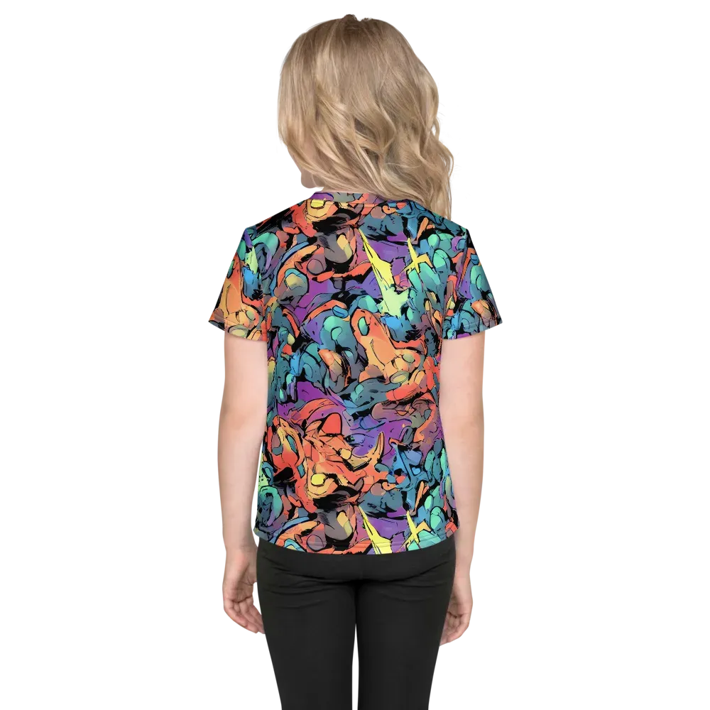 Prismatic Crush on Kids Crew Neck T-Shirt — Back