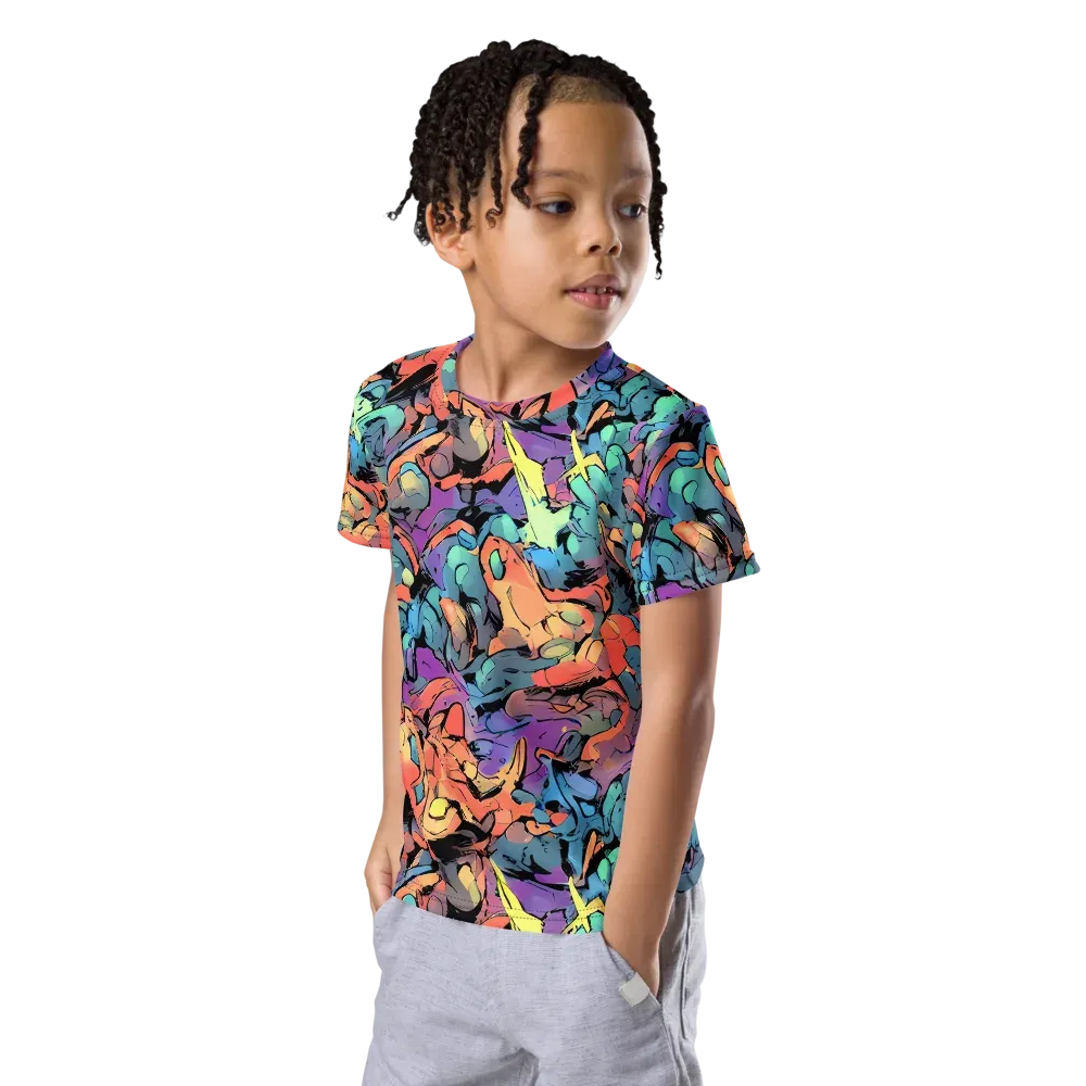 Prismatic Crush on Kids Crew Neck T-Shirt — Left Front