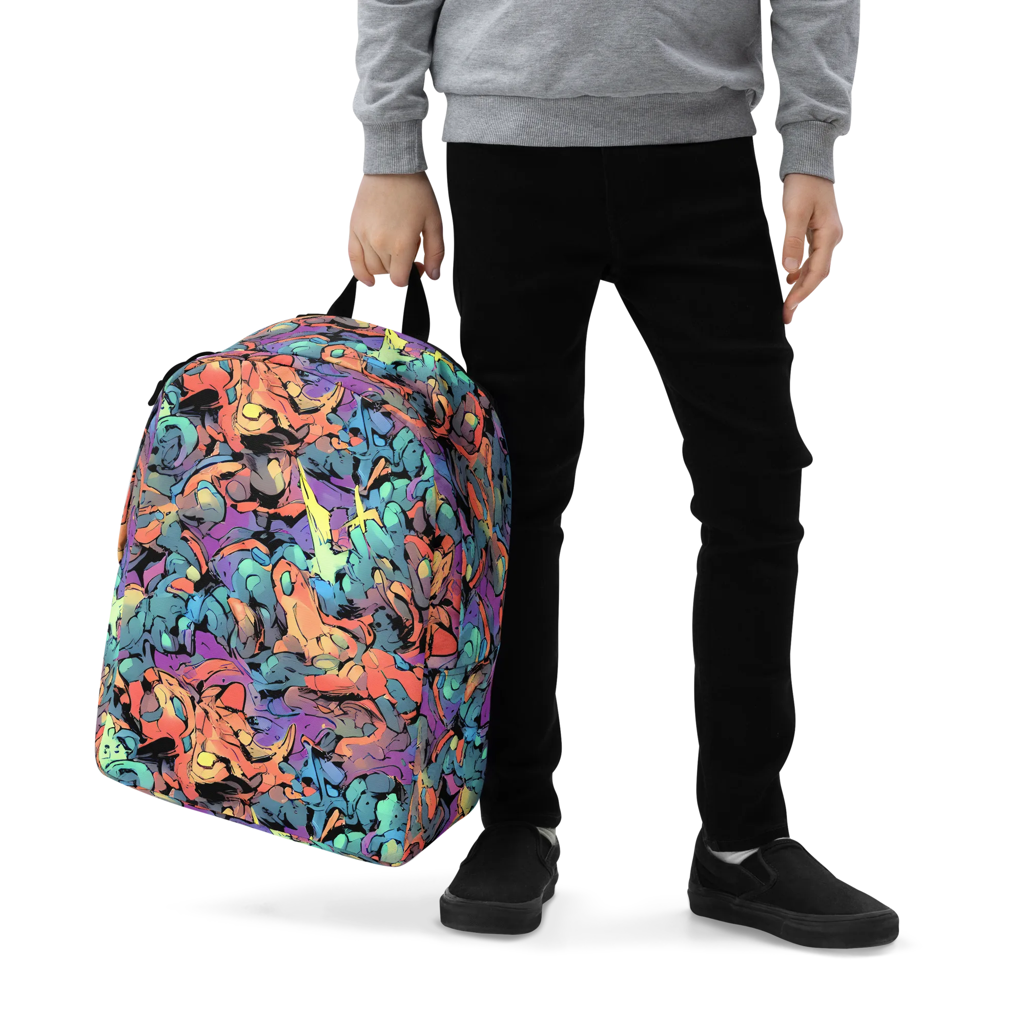 Prismatic Crush on Minimalist Backpack — Zoomed-in