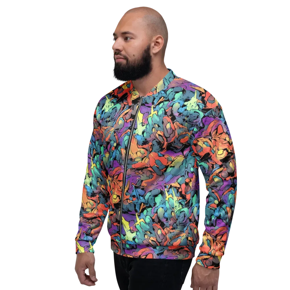 Prismatic Crush on Bomber Jacket — Left