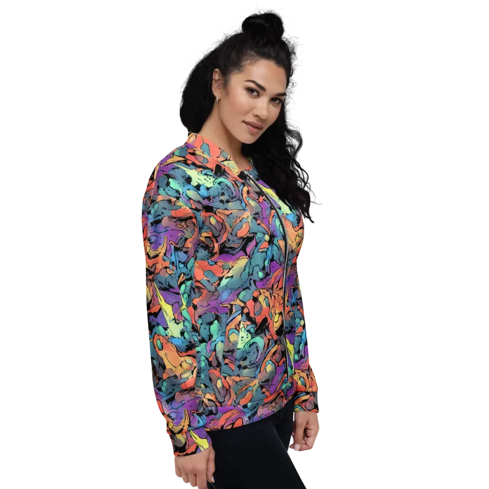 Prismatic Crush on Bomber Jacket — Right
