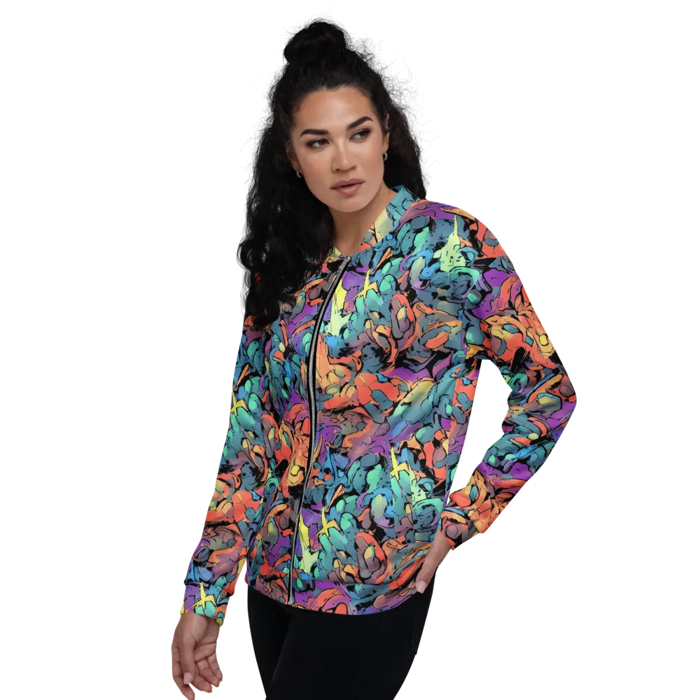 Prismatic Crush on Bomber Jacket — Left