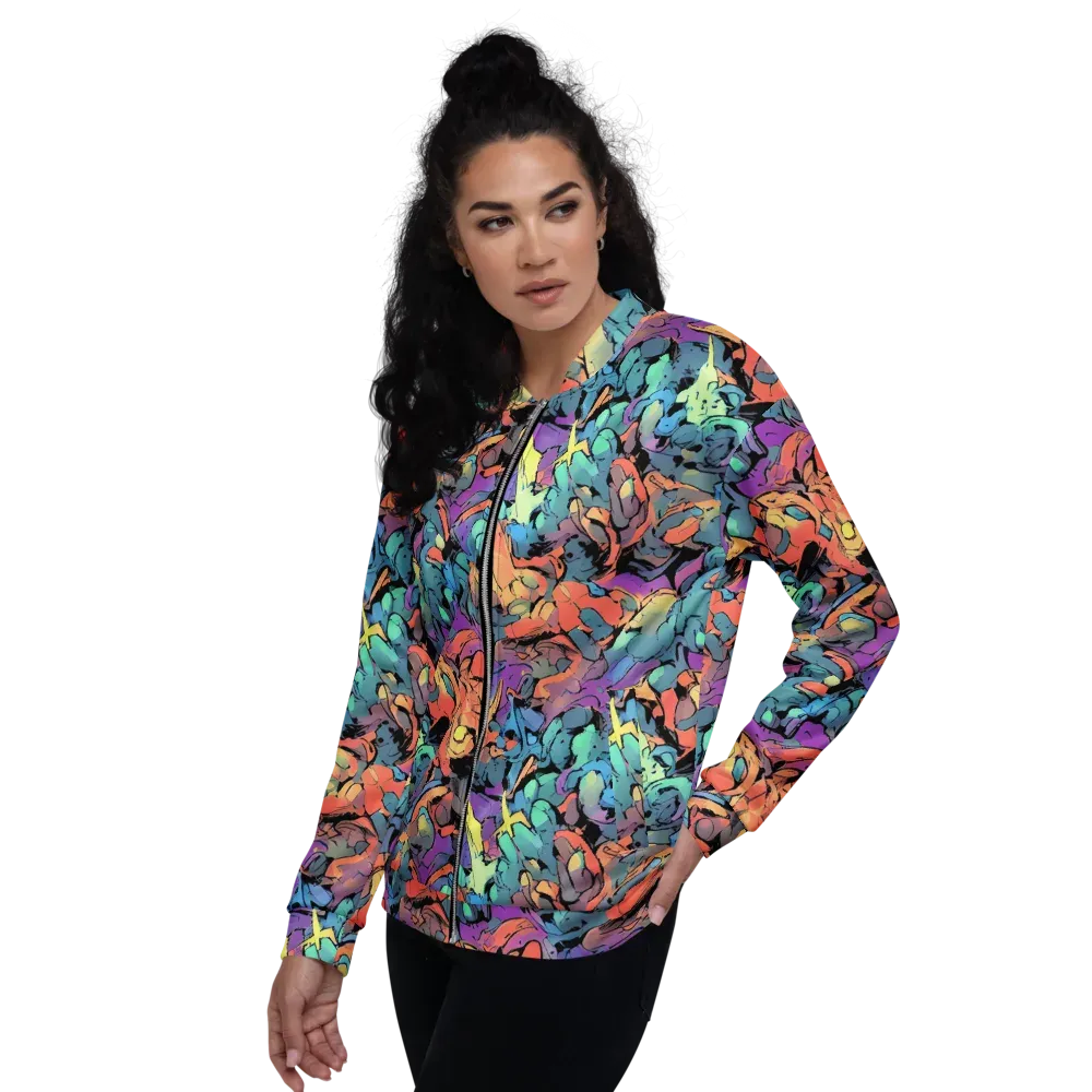 Prismatic Crush on Bomber Jacket — Left