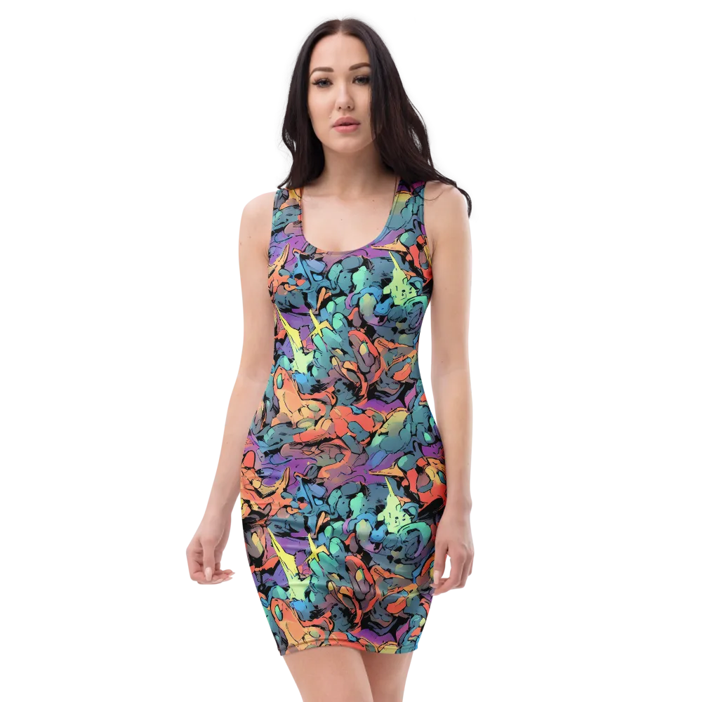 Prismatic Crush on Bodycon Dress — Front