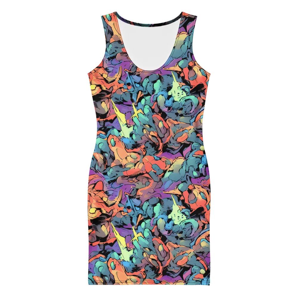 Prismatic Crush on Bodycon Dress — Front