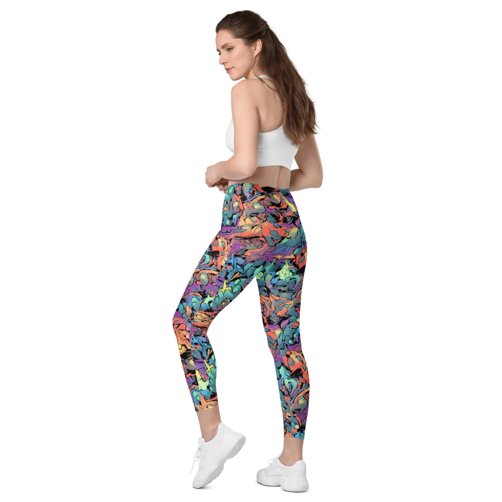 Prismatic Crush on Leggings with Pockets — Left Back