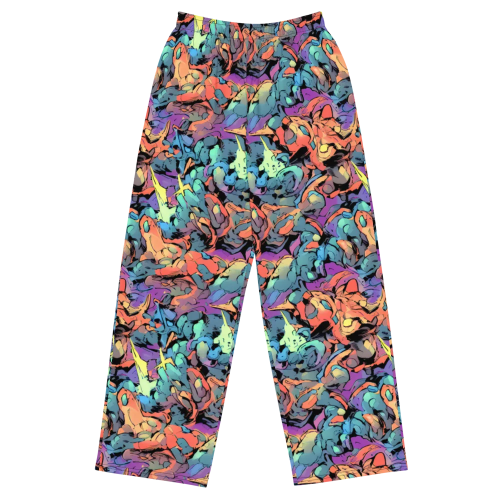 Prismatic Crush on Wide-Leg Pants — Front