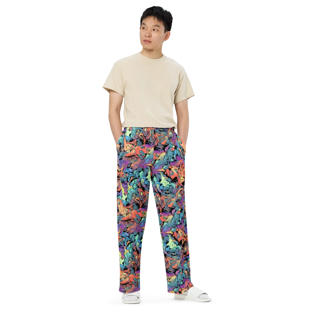 Prismatic Crush on Wide-Leg Pants — Front
