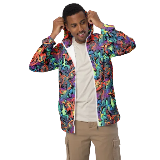 Prismatic Crush on a Men's Windbreaker