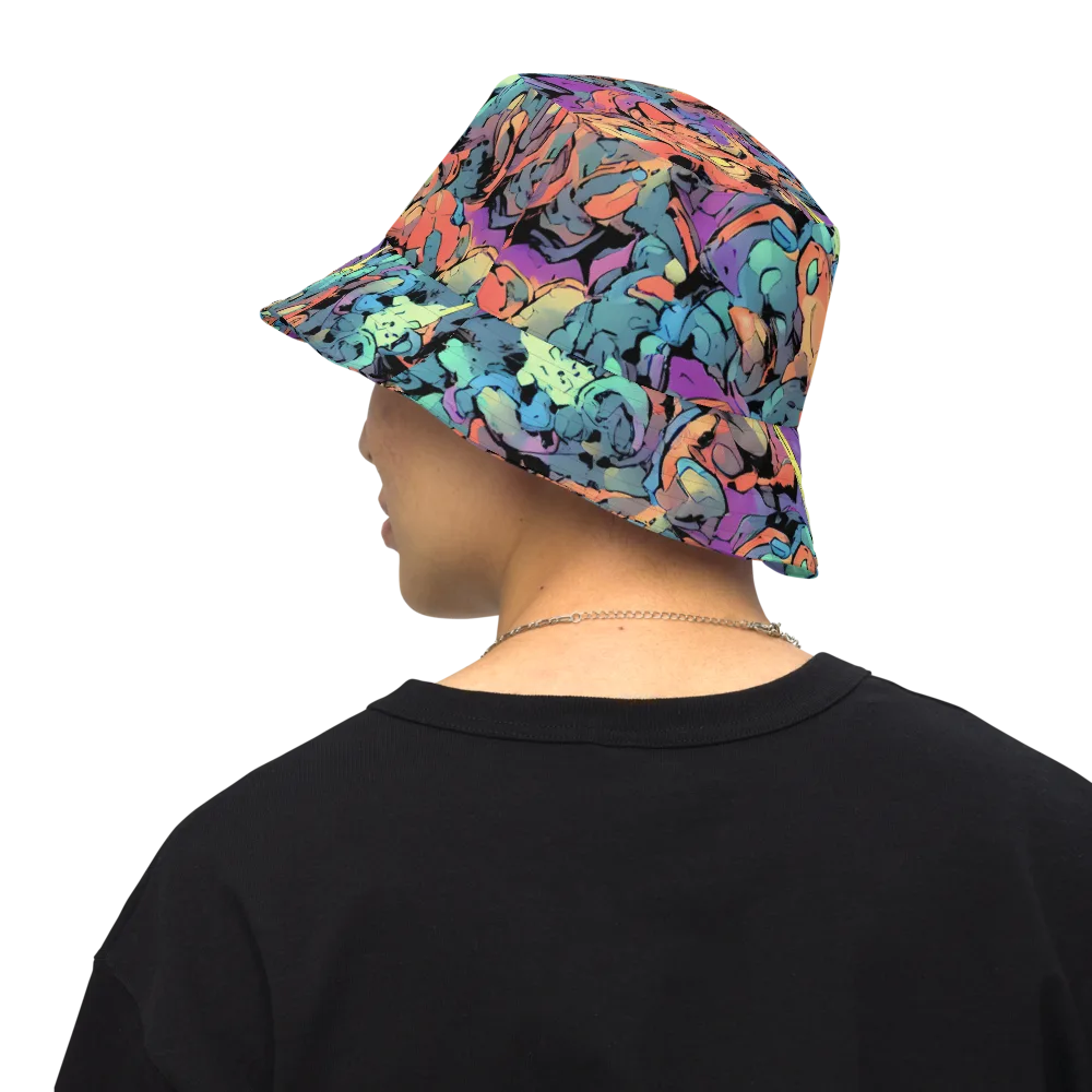 Prismatic Crush on Reversible Bucket Hat — Back Inside