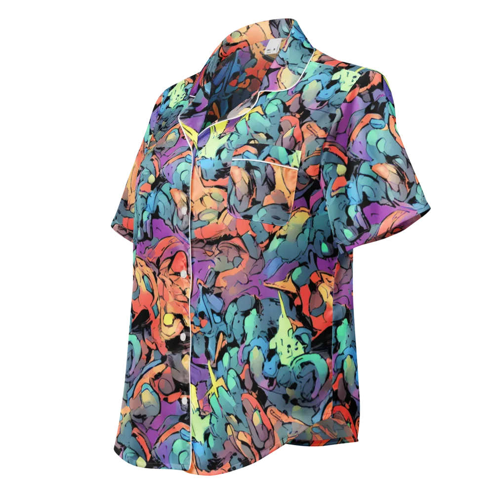 Prismatic Crush on Women's Short Sleeve Pajama Top — Left Front