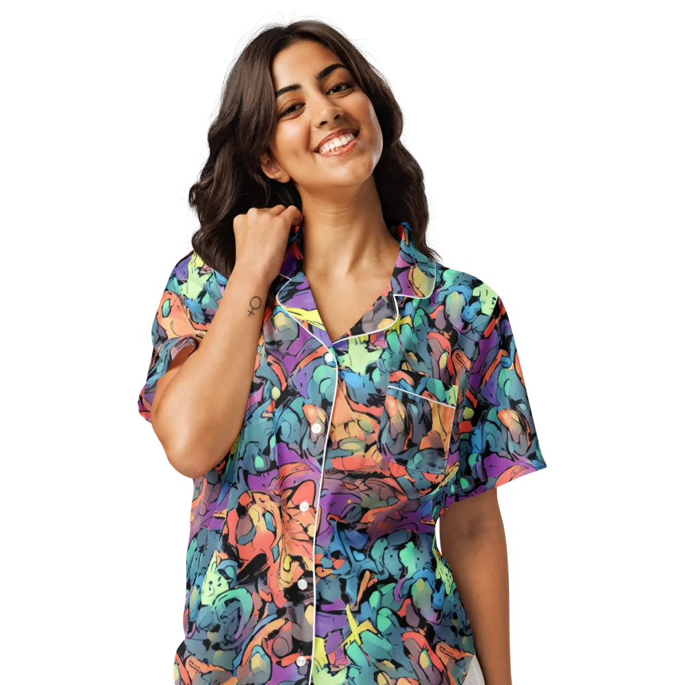 Prismatic Crush on Women's Short Sleeve Pajama Top — Front