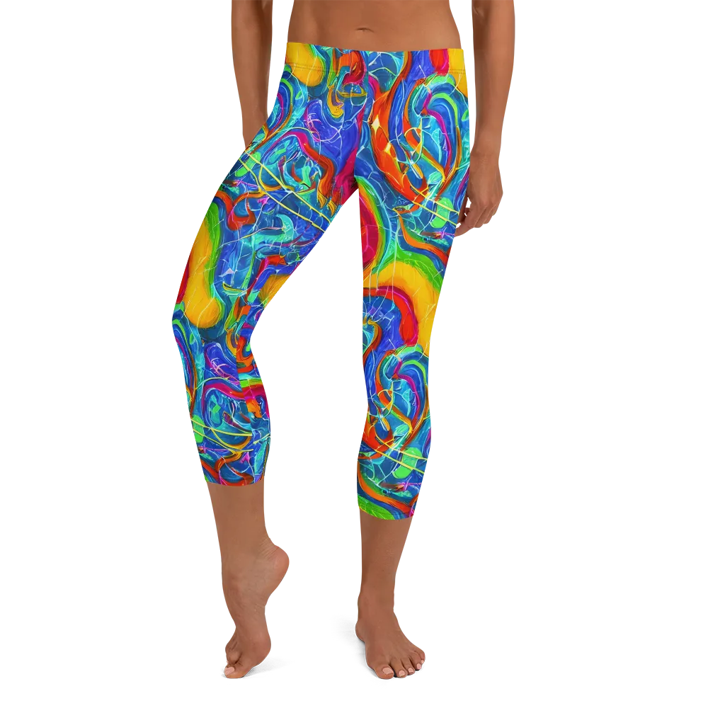 Mosaic Mirage on Capri Leggings — Front