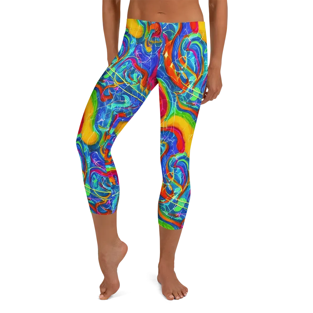 Mosaic Mirage on Capri Leggings — Front