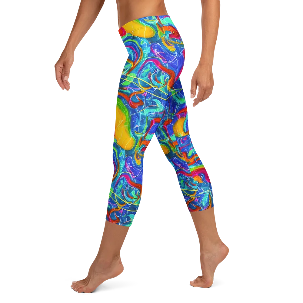 Mosaic Mirage on Capri Leggings — Left