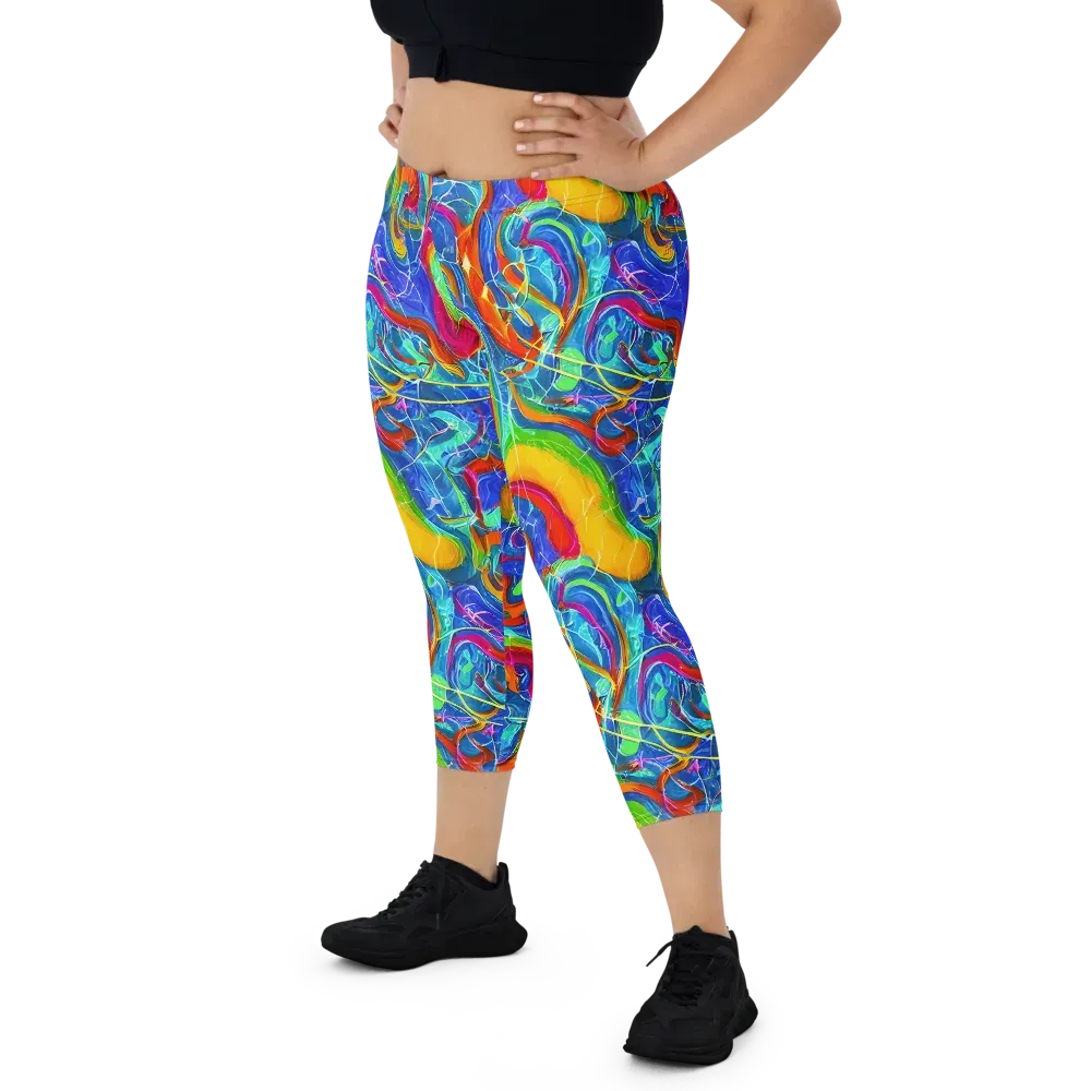Mosaic Mirage on Capri Leggings — Front