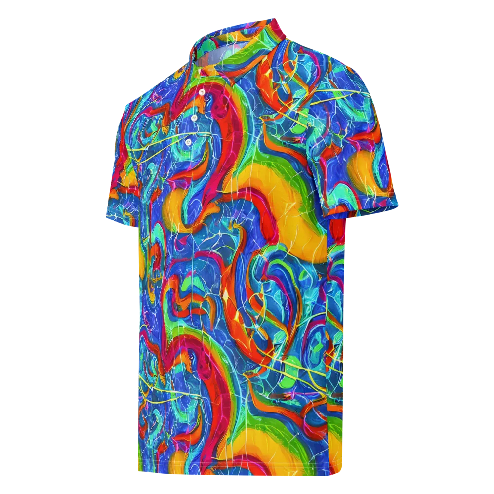 Mosaic Mirage on Men's Slim Fit Polo Shirt — Left Front