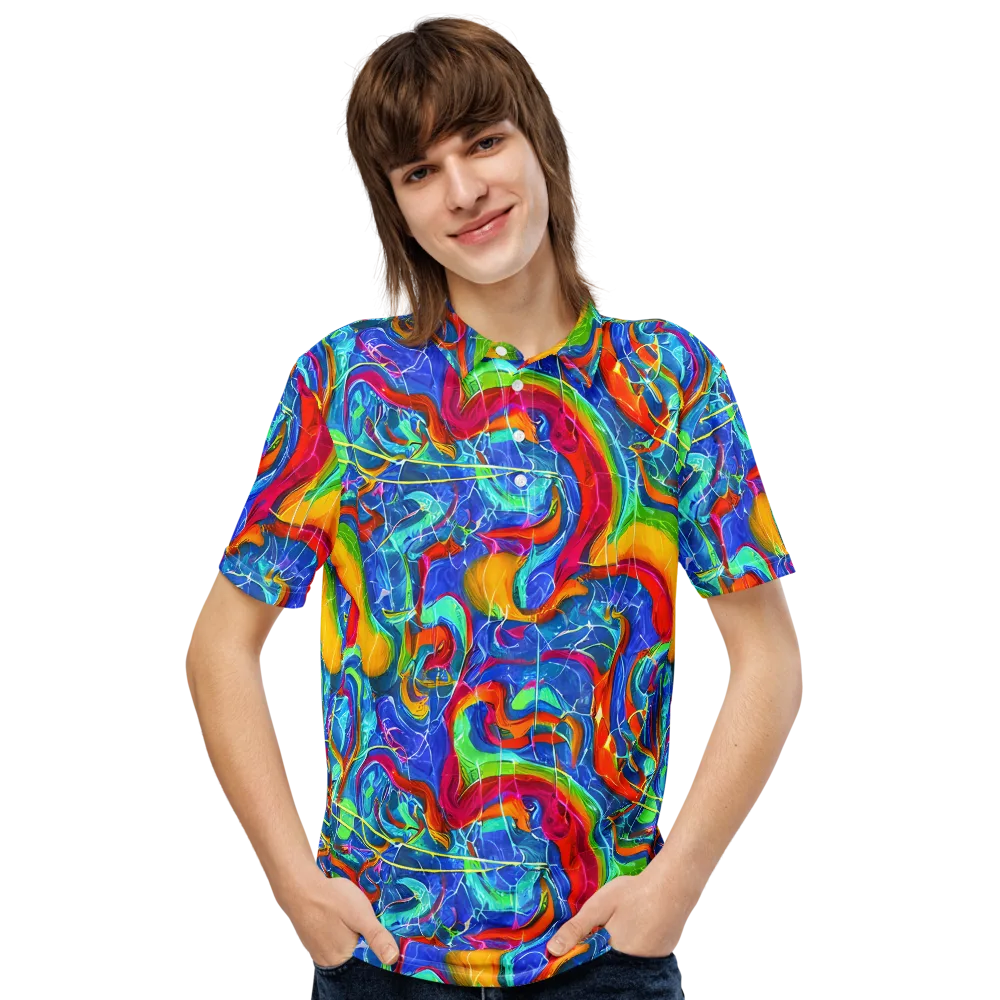 Mosaic Mirage on Men's Slim Fit Polo Shirt — Front