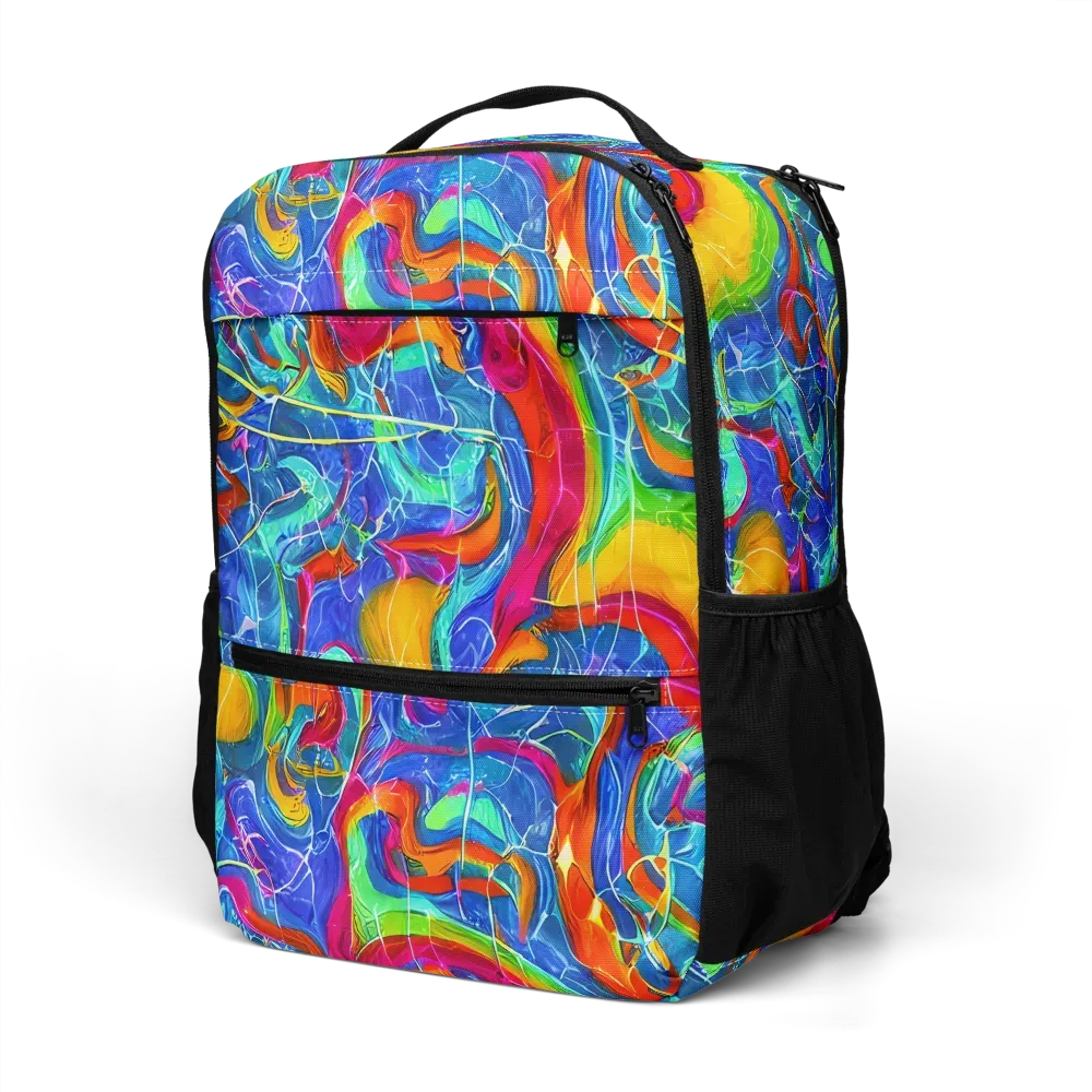Mosaic Mirage on Utility Backpack — Left Front
