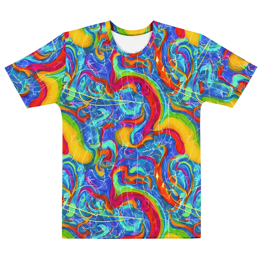 Mosaic Mirage on Men's Cotton Crew Neck T-Shirt — Front