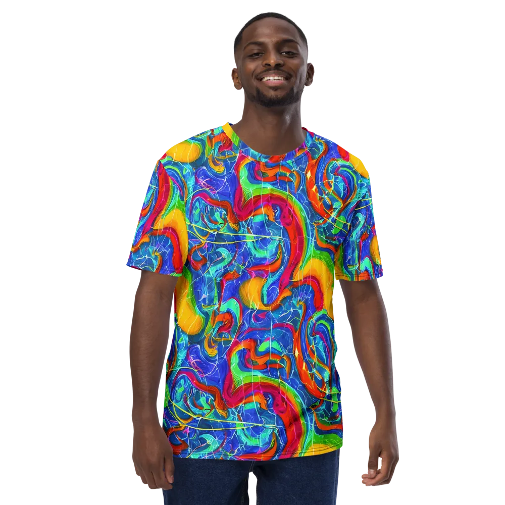 Mosaic Mirage on Men's Crew Neck T-Shirt — Front