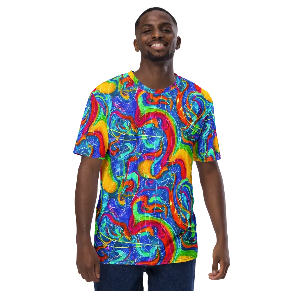 Mosaic Mirage on Men's Crew Neck T-Shirt — Front