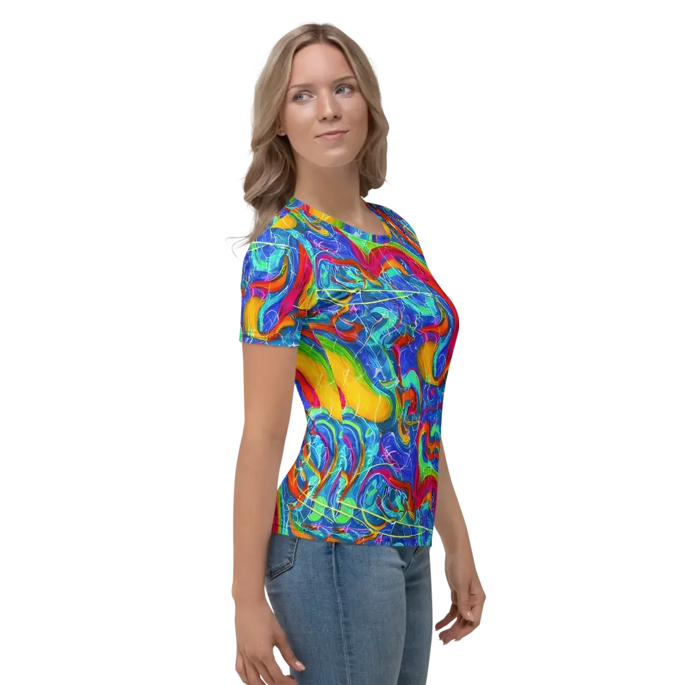 Mosaic Mirage on Women's Crew Neck T-Shirt — Right