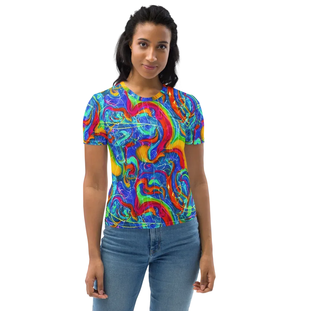 Mosaic Mirage on Women's Crew Neck T-Shirt — Front