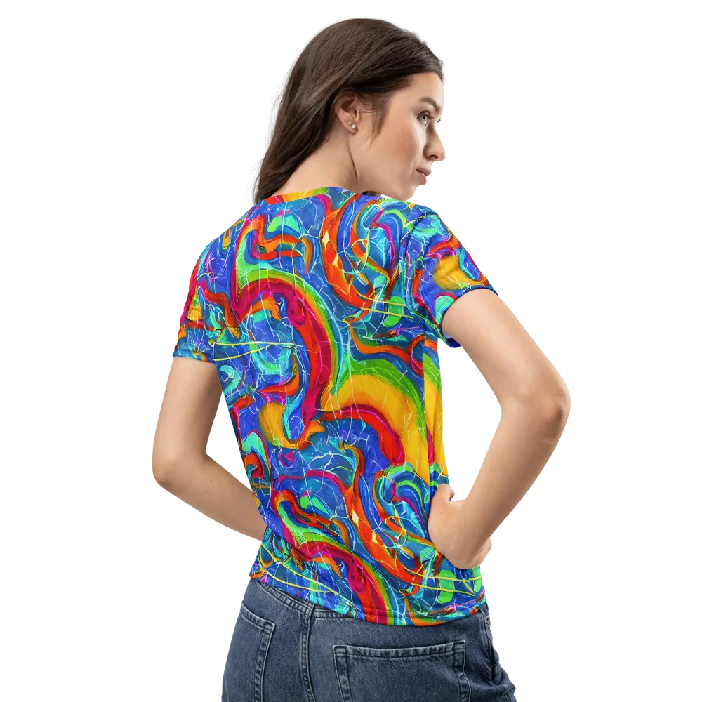 Mosaic Mirage on Women's Crew Neck T-Shirt — Back