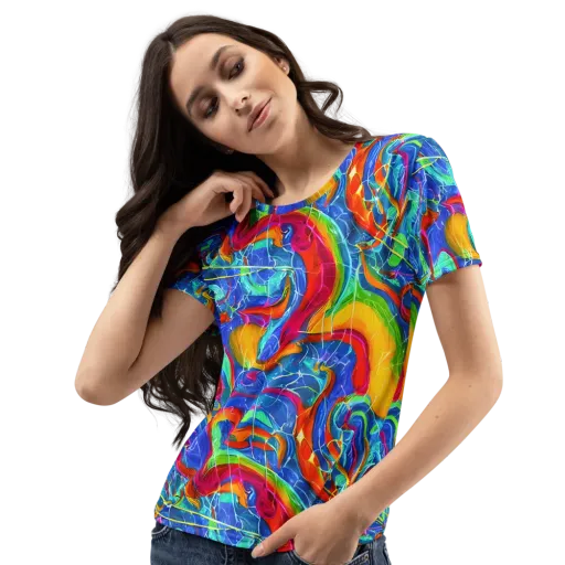 Mosaic Mirage on a Women's Crew Neck T-Shirt