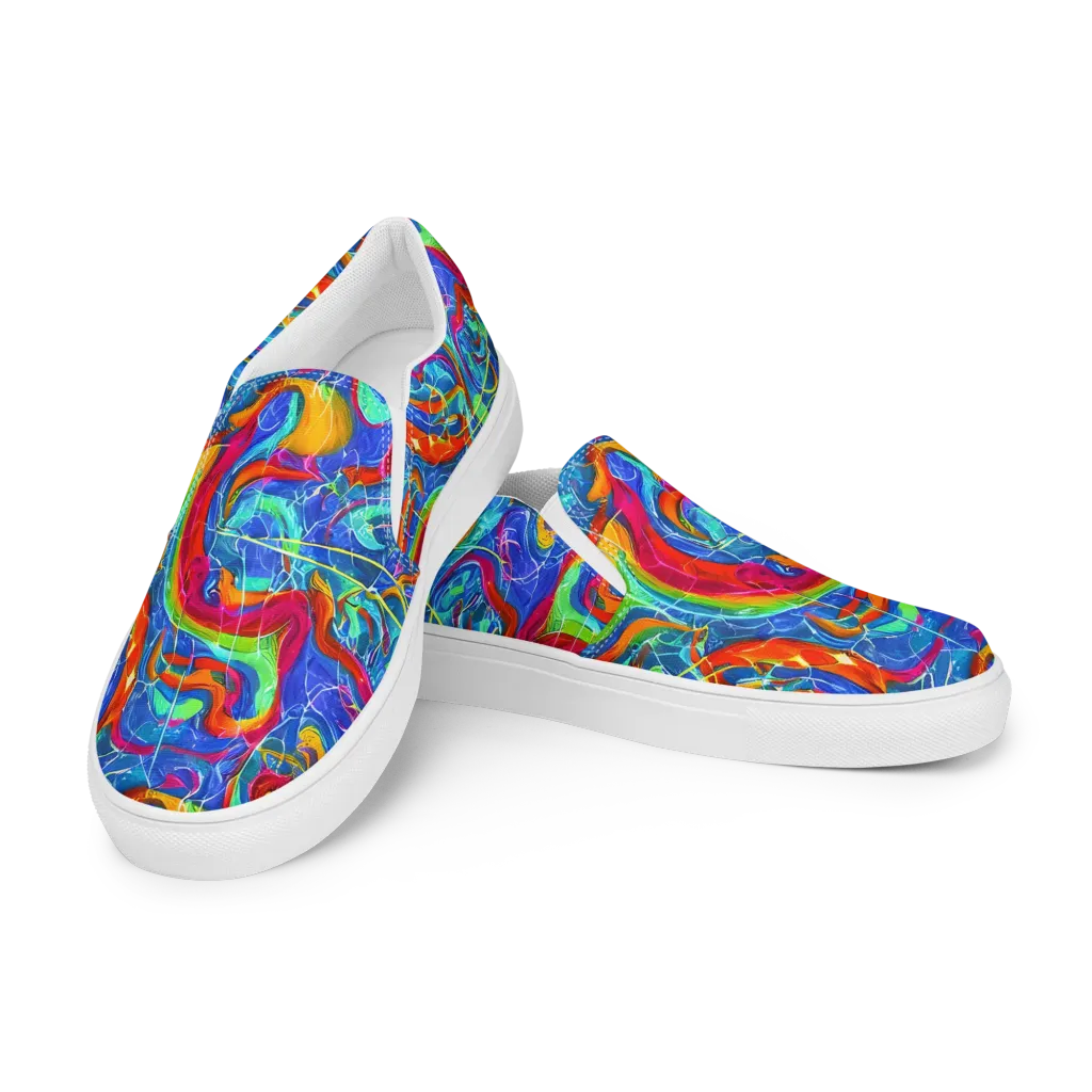 Mosaic Mirage on Men's Slip-On Canvas Shoes — Left Front