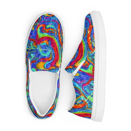 Mosaic Mirage on a Men's Slip-On Canvas Shoes