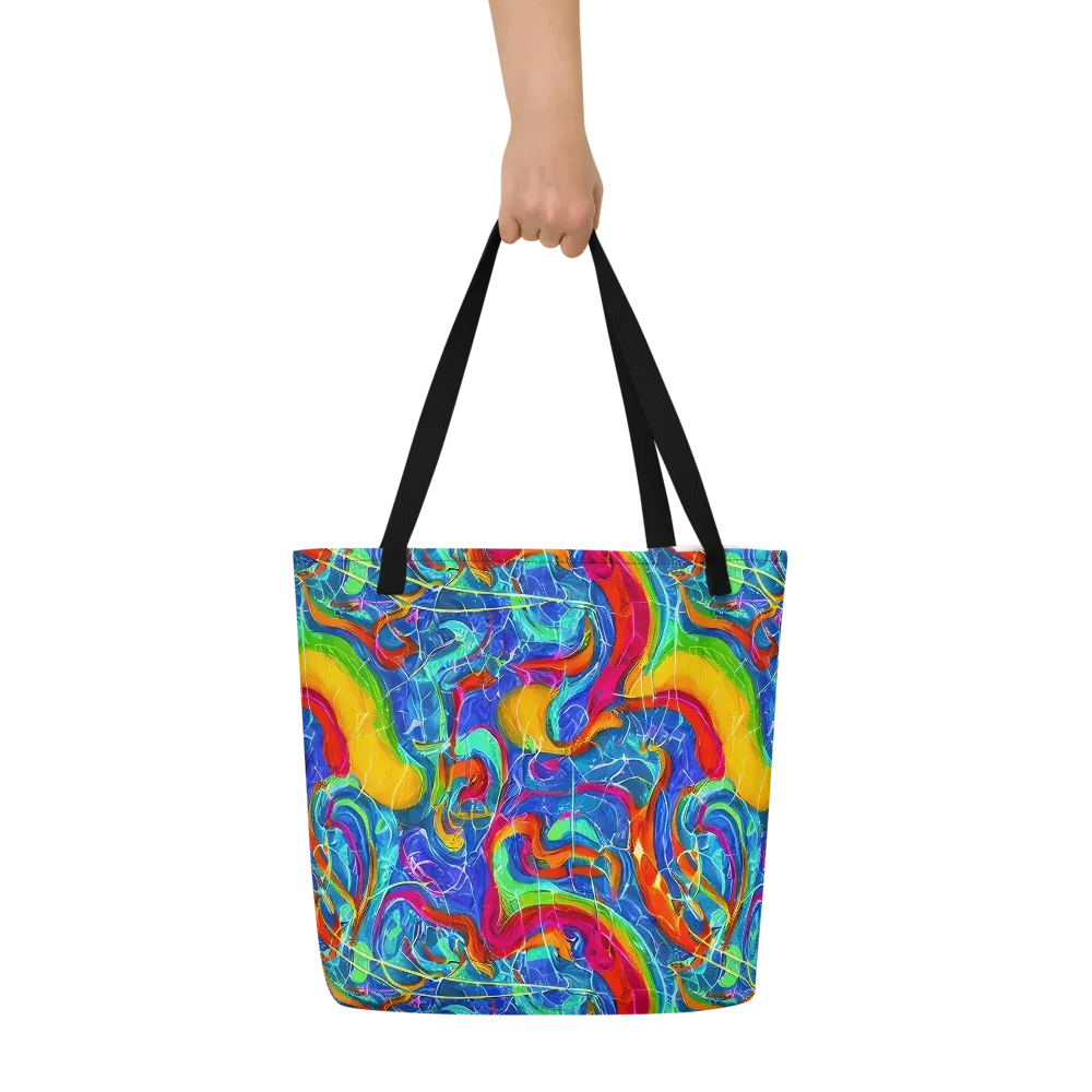 Mosaic Mirage on Large Tote Bag W/ Pocket — Front