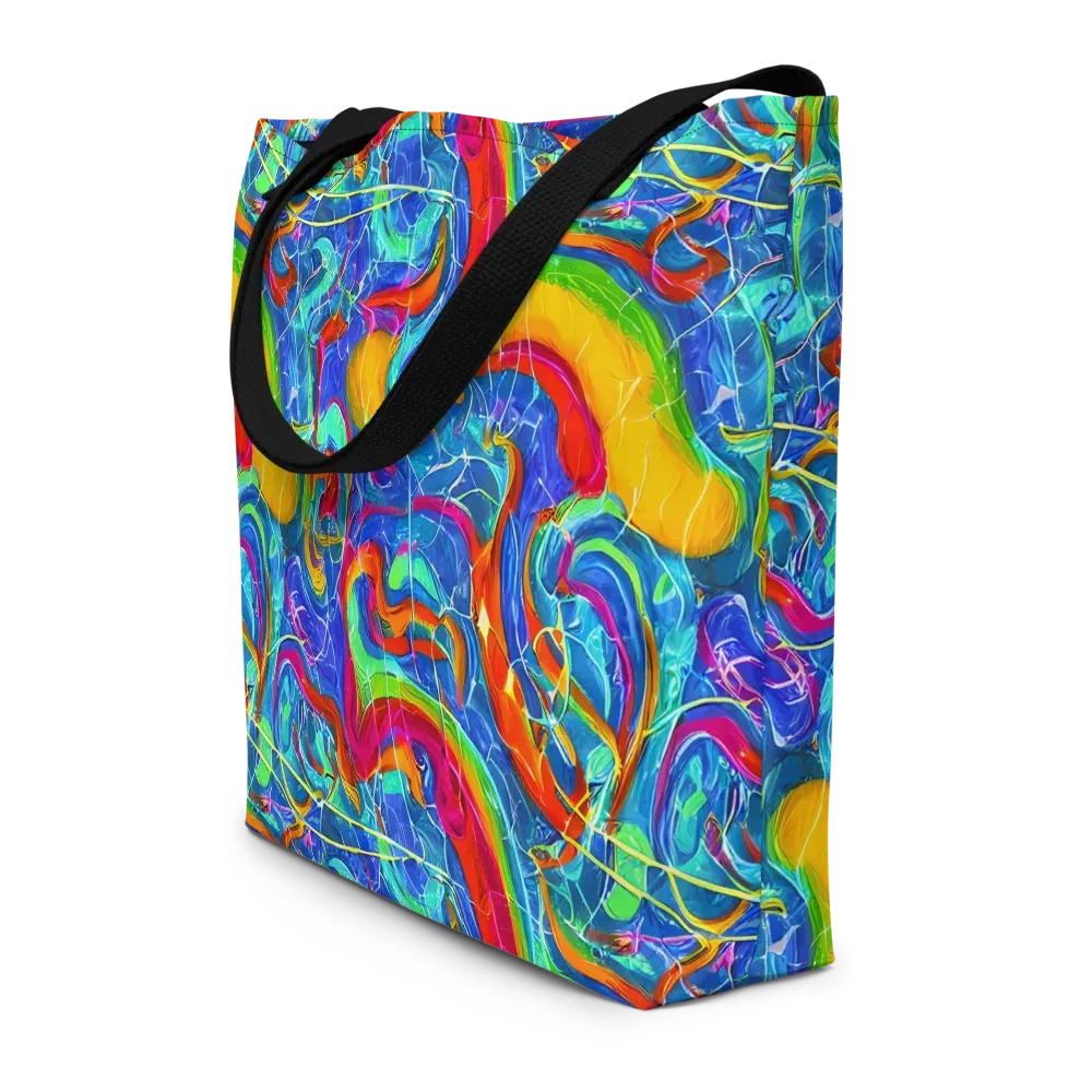 Mosaic Mirage on Large Tote Bag W/ Pocket — Front