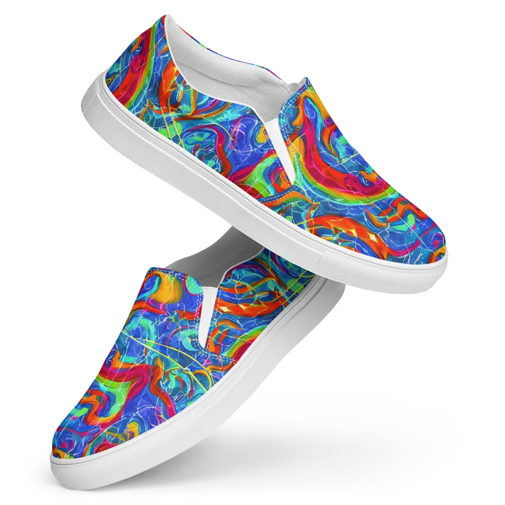 Mosaic Mirage on Women's Slip-On Canvas Shoes — Front